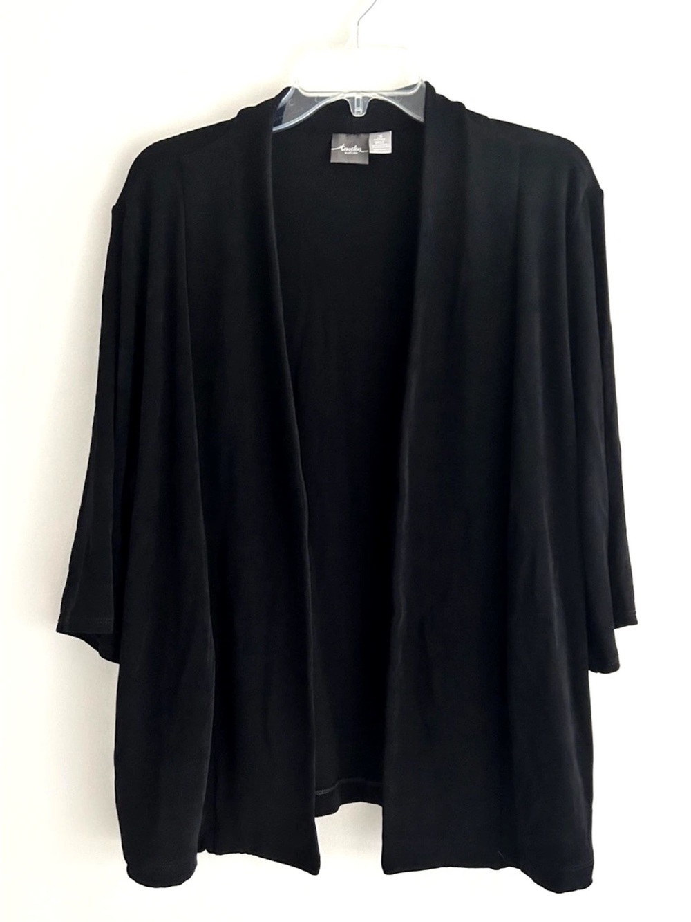 Travelers by Chico's | Short Open Cardigan Womens Size 3 Black Stretch